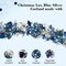 Lux Blue Silver Garland, Blue poinsettia Garland - Final sale / Non-returnable and Non-refundable